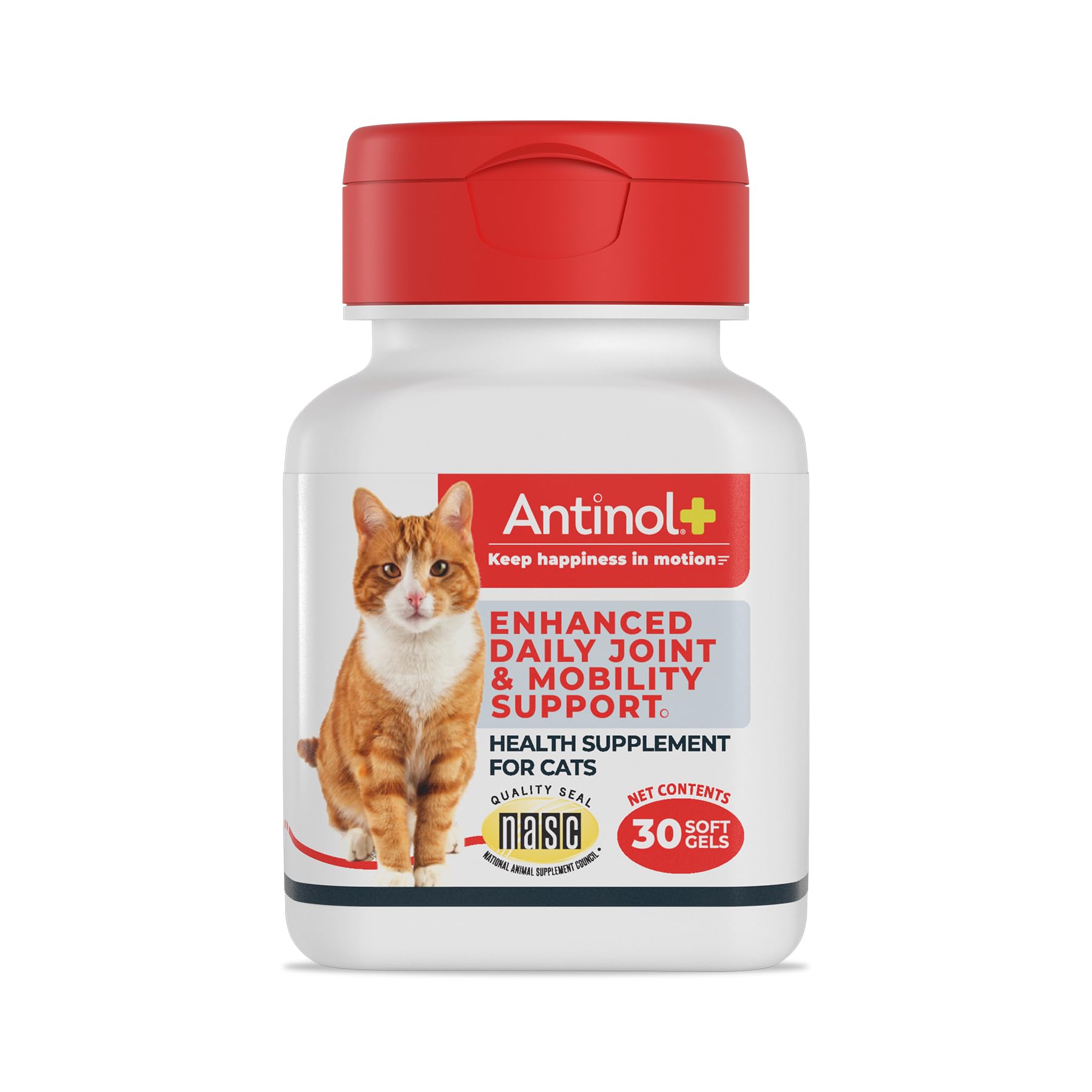 Antinol Plus, Mobility, Hip, and Joint Supplement for Cats, Green-Lipped Mussels and Krill Oil - Cat Joint Supplement, 30 Soft Gels Antinol Au supplements