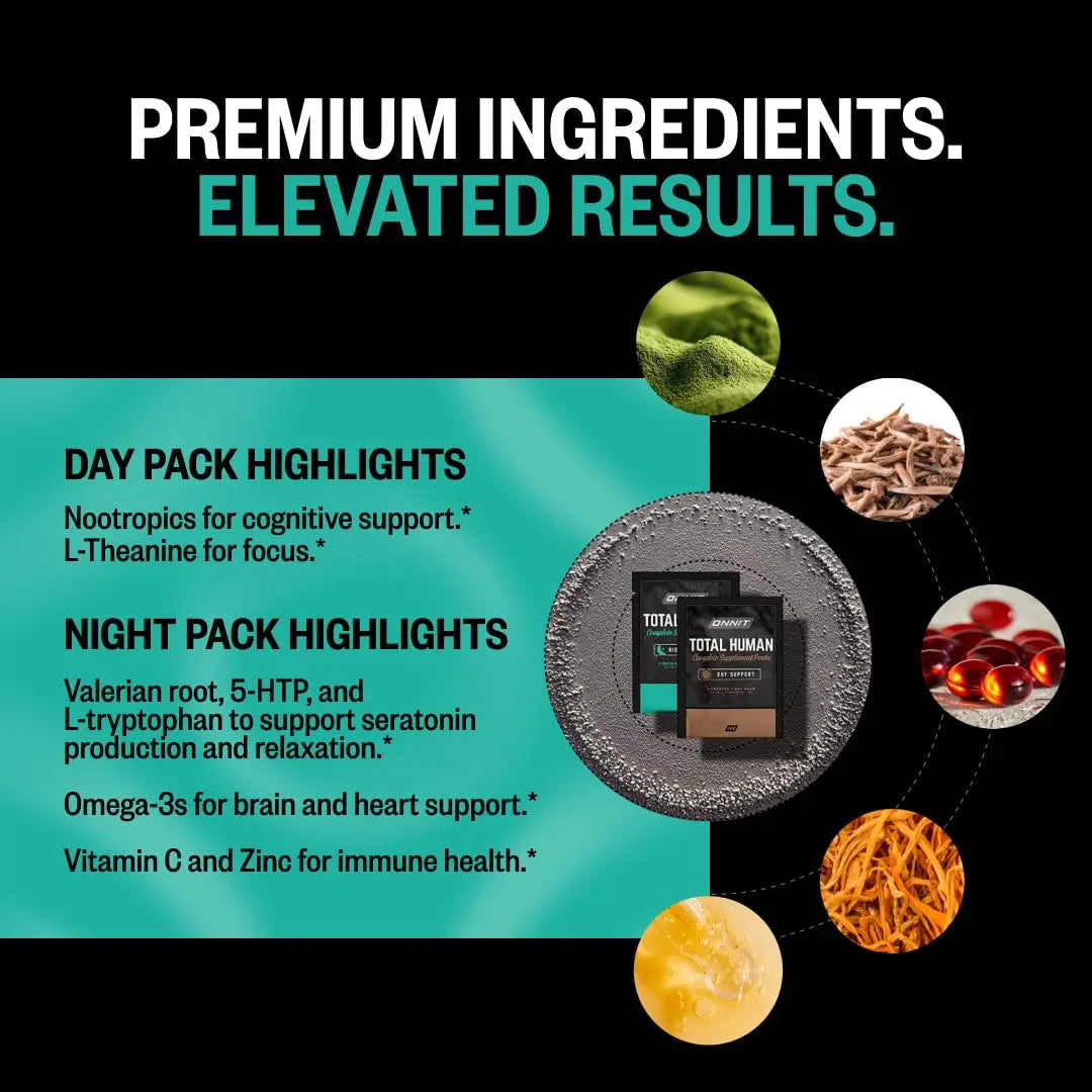 ONNIT Total Wellness & Performance Bundle: Total Human Multivitamin Packs (30-Day Supply) + Creatine Monohydrate Powder (30 Servings) ONNIT Au supplements