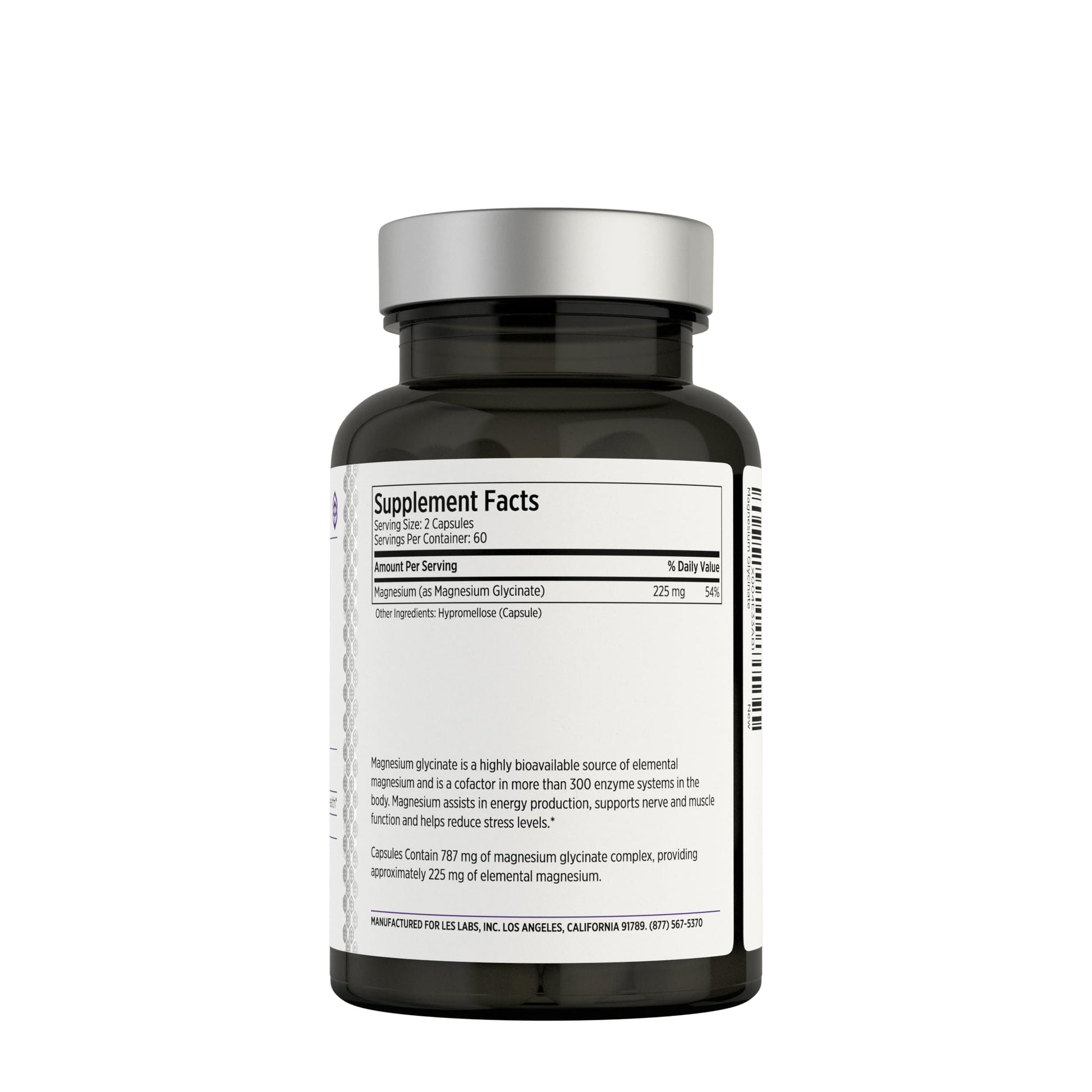 LES Labs Magnesium Glycinate – Supports Restful Sleep, Heart Health, Stress Relief, Metabolism, Nerve & Muscle Function, Gentle on The Digestive System – Non-GMO Supplement – 120 Capsules LES Labs Au supplements