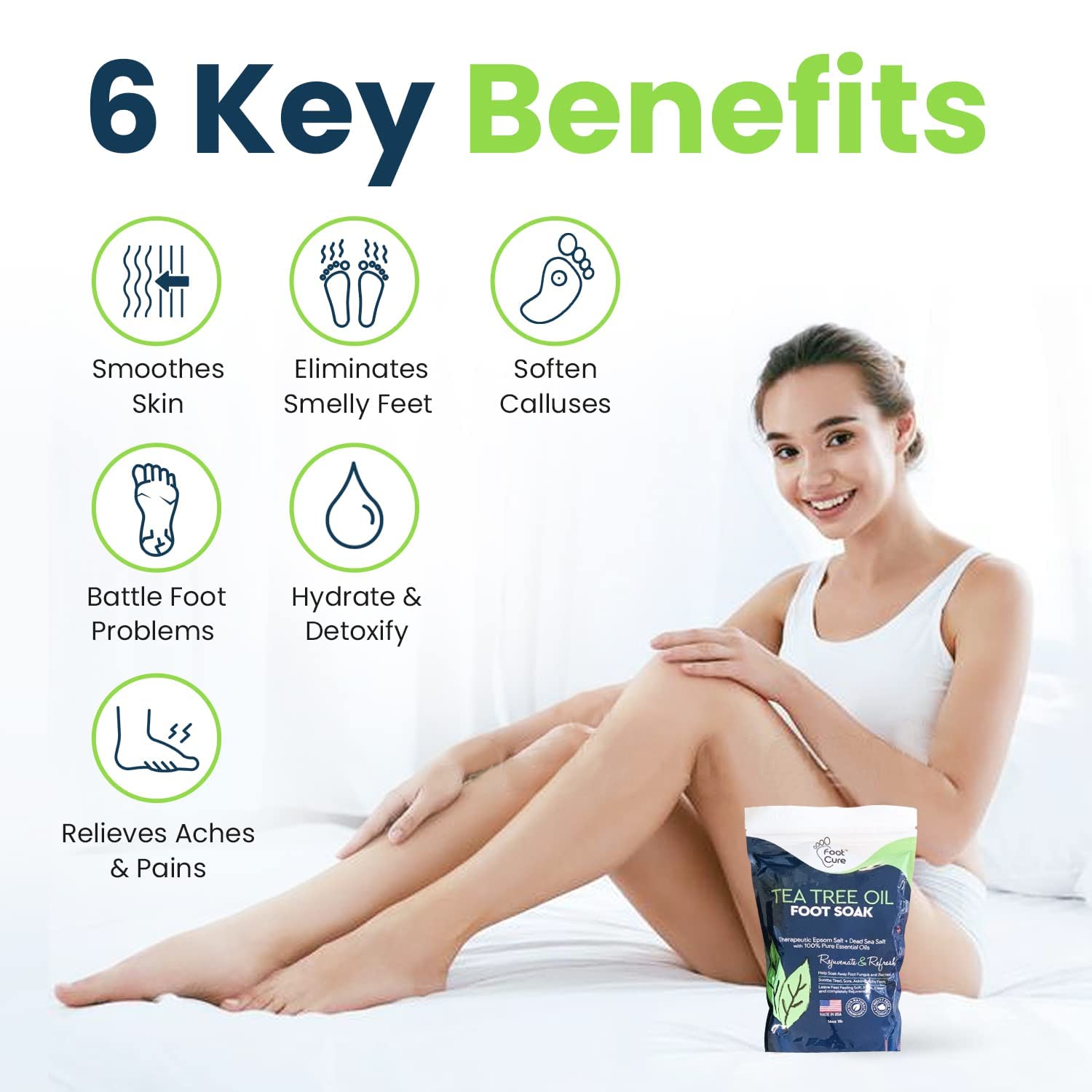 Tea Tree Oil Foot Soak with Epsom Salt - Best Toenail Fungus Treatment, Athletes FOOT CURE Au supplements