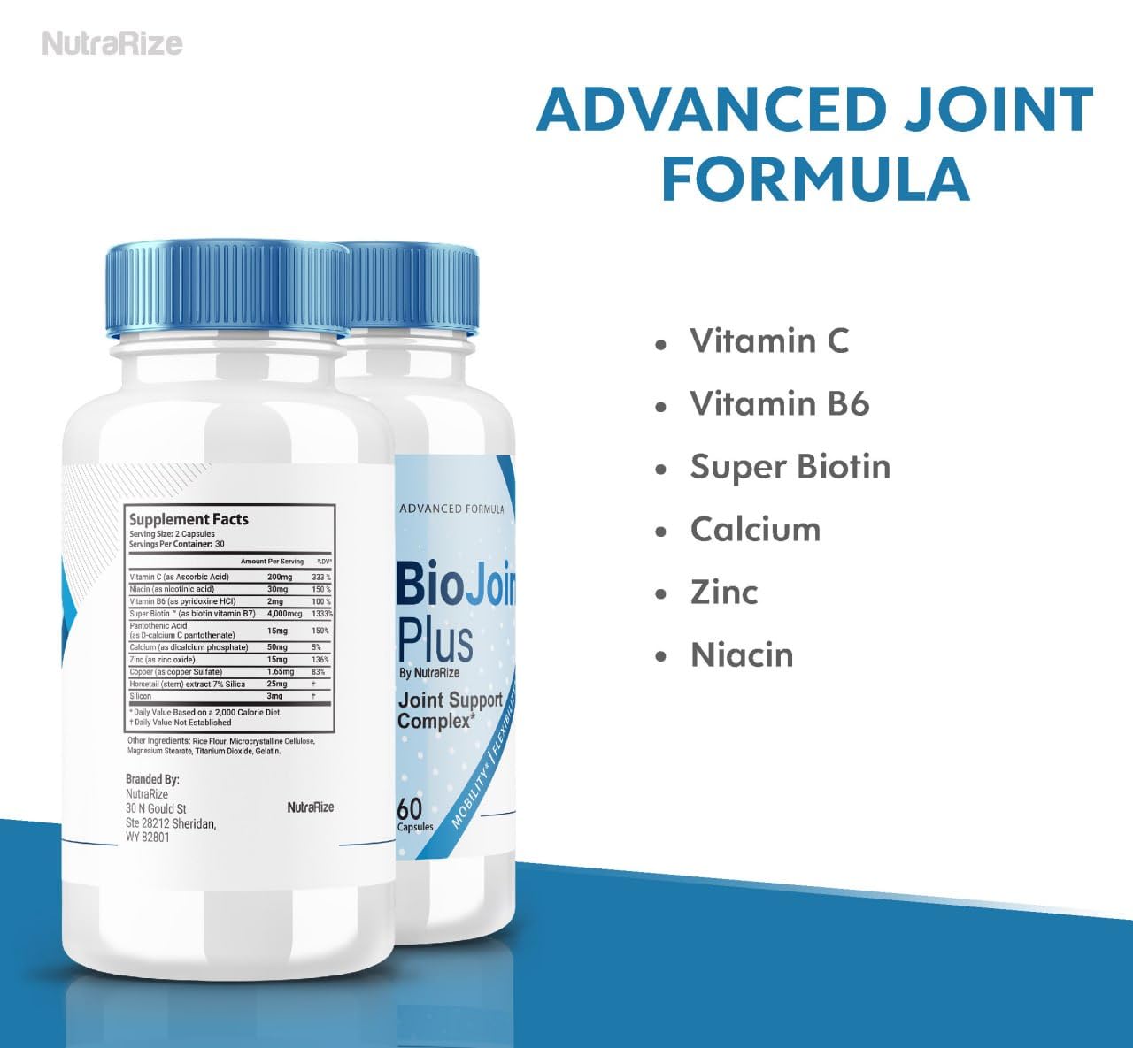 BioJoint Plus - BioJoint Plus Advanced Joint Support Formula, BioJoint Supplement, BioJoint Maximum Strength Pills for Joint Wellness and Mobility, Bio Joint Plus Reviews (60 Capsules) NutraRize Au supplements