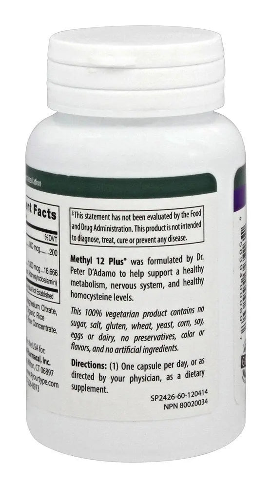 D'Adamo Personalized Nutrition Methyl 12 Plus, 60 Count D'Adamo Personalized Nutrition Au supplements