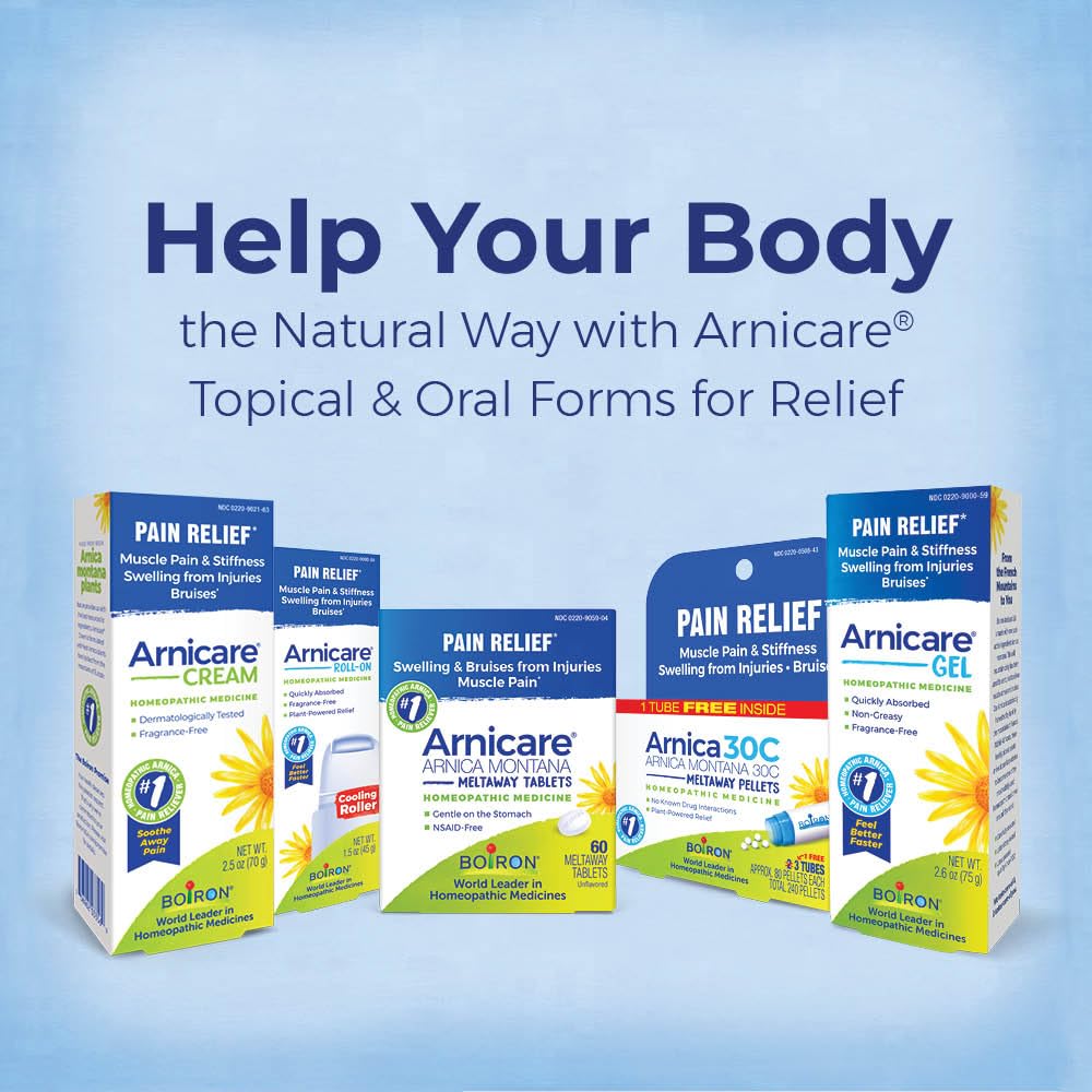 Boiron Arnicare Cream for Joint Pain, Muscle Pain, Swelling, Soreness, Stiffness, and Bruises - Fast Absorbing and Fragrance-Free - 2.5 oz Boiron Au supplements
