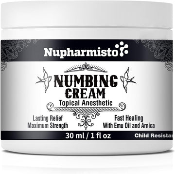Nupharmisto Numbing Cream Maximum Strength : Long Lasting Numbing Cream with 5X Numbing - Emu Oil and Arnica 30 ml / 1 fl oz Nupharmisto Au supplements