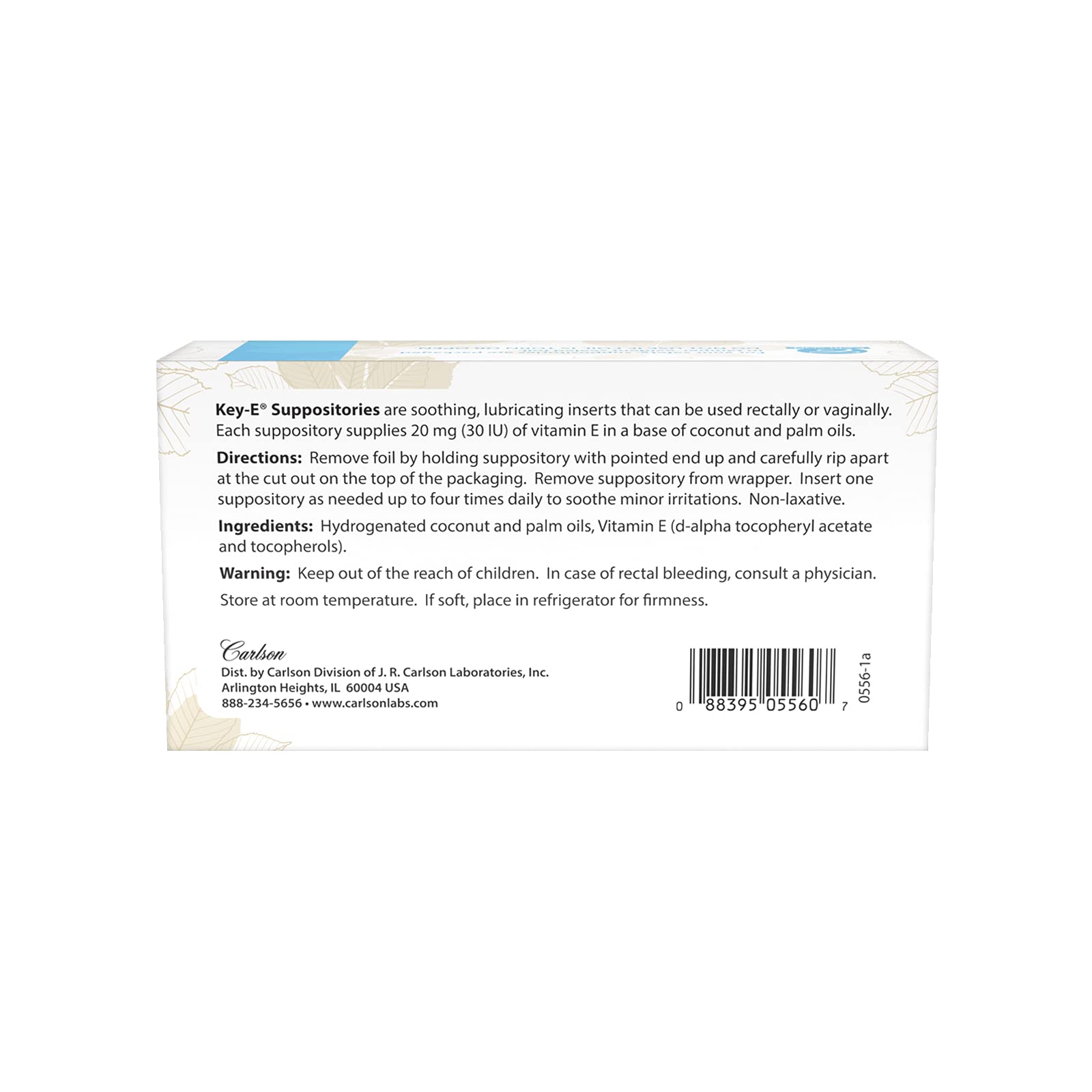 Carlson Labs Key-E Suppositories Vitamin E Soothing Inserts (2 Packages of 24 Inserts, 48Count) Carlson Au supplements