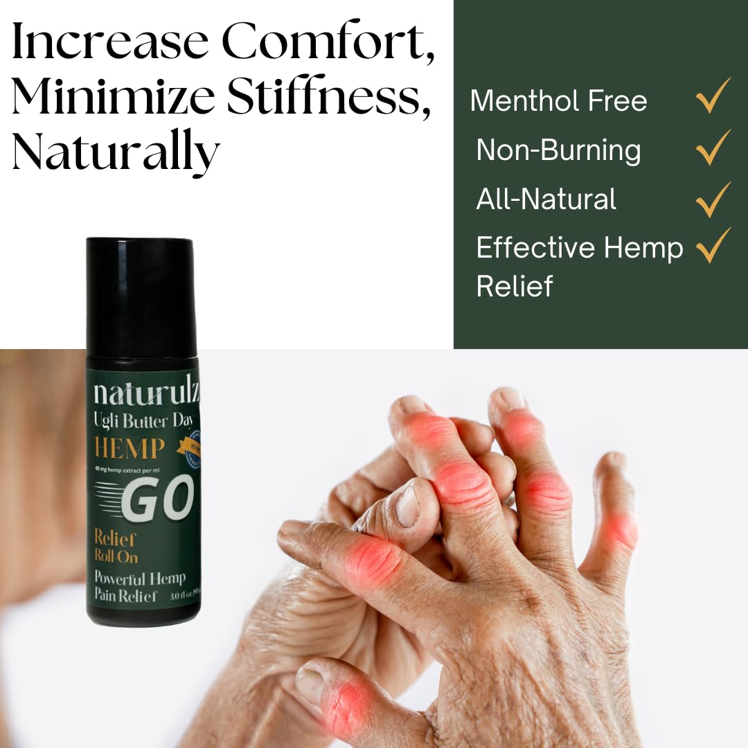 Ugli Butter Hemp Daytime Roll-On 3oz – Soothing Roll-On with Oregon-Grown Hemp, Capsaicin, Arnica & Turmeric for Back, Knee, Leg, Hip Soreness & Discomfort, Ideal for Neck & Shoulder Tightness Naturulz Au supplements