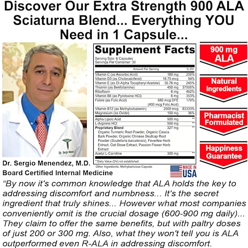 Sciatica Supplement with 900 mg Alpha Lipoic Acid - Sciatic Nerve Support Nuturna Au supplements
