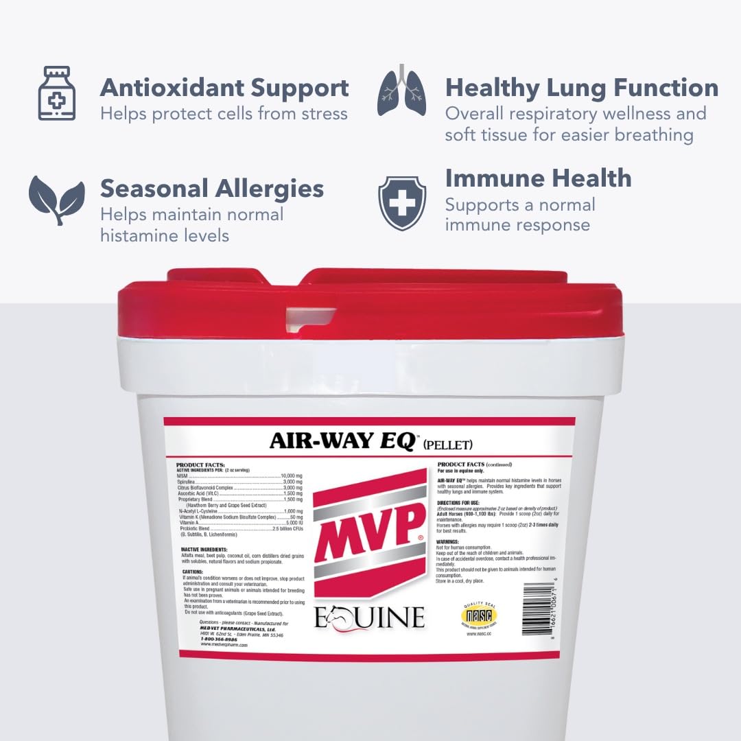 MVP Air-Way EQ Supports Healthy Lung Function and Seasonal Allergy Support in Horses, 5lb - 40 Servings MVP Au supplements