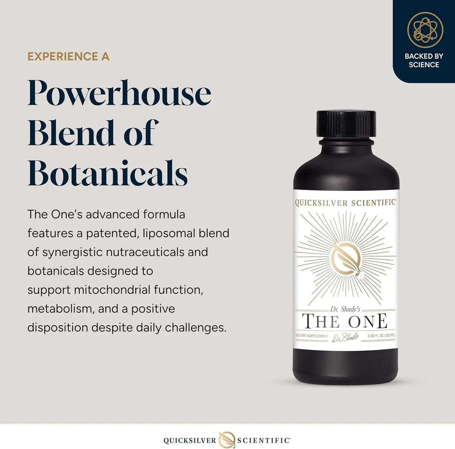 Quicksilver Scientific The ONE Mitochondrial Elixir - Mitochondria Supplement to Support Cellular Health with Phosphatidylcholine, Resveratrol, Reishi Mushroom & CoQ10 Liquid (3.38 Fl oz / 100ml) Quicksilver Scientific Au supplements