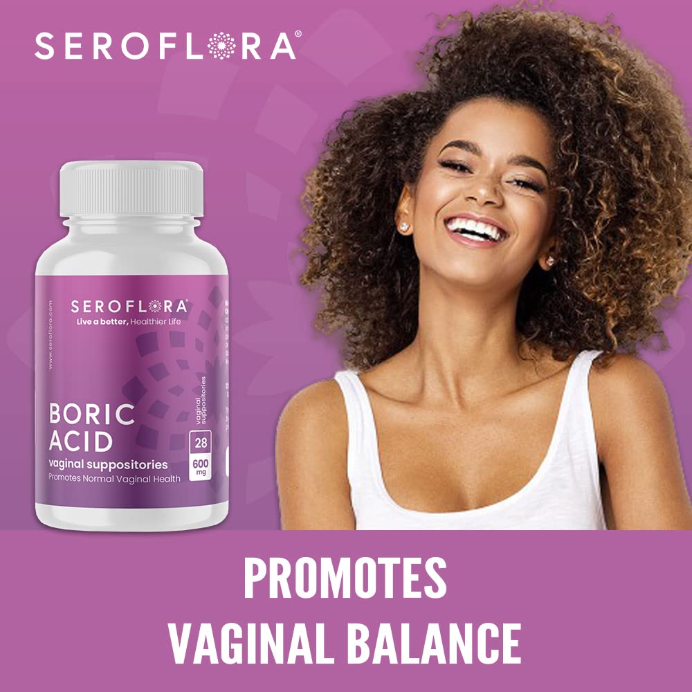 Seroflora Boric Acid Vaginal Suppositories 600 mg 28 Capsules - Boric Acid Pills for Women Seroflora Au supplements