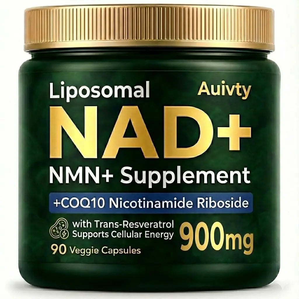 Auivty Liposomal NAD+ NMN Supplement with COQ10, Nicotinamide Riboside, Trans-Resveratrol, 900mg, 90 Veggie Capsules Auivty uk supplements