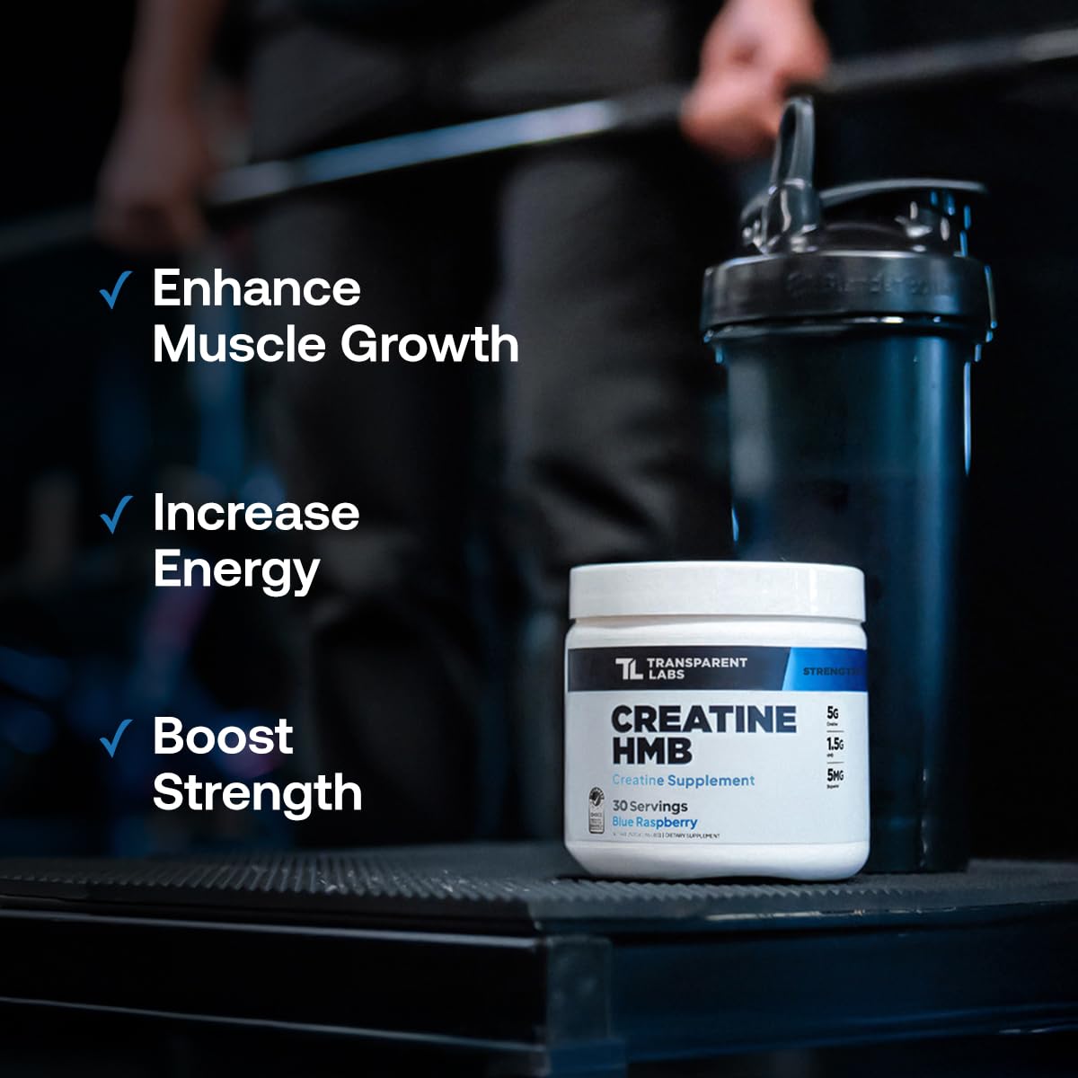 Transparent Labs Creatine HMB - Creatine Monohydrate Powder with HMB for Muscle Growth, Increased Strength, Enhanced Energy Output, and Improved Athletic Performance - 30 Servings, Unflavored Transparent Labs Au supplements
