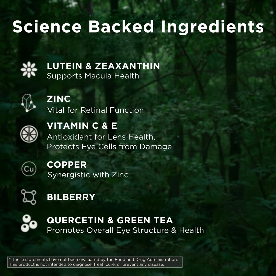Macutene Protect Eye Vitamins for Macular Support Areds 2 with Lutein and Zeaxanthin Supplements (25mg/5mg) – Doctor Formulated Bilberry Supplement for Eyes, Lab Tested, Vegan (60 Capsules) Pristene Au supplements