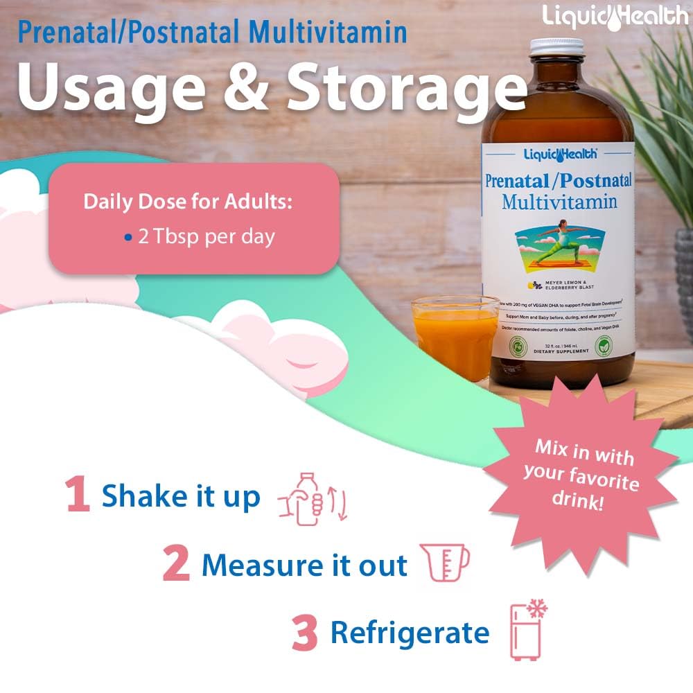 LIQUIDHEALTH Prenatal/Postnatal Multiple Liquid Women's Multivitamin with Real Folate LIQUIDHEALTH Au supplements