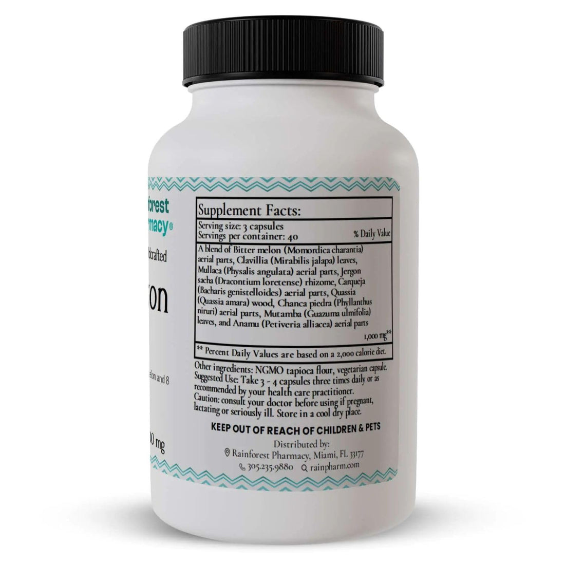 Rainforest Pharmacy Amazon A-V Bitter Melon Supplement – 120 Vegetable Capsules with 500 mg of Bitter Melon, Anamu & 7 Amazon Rainforest Plants – Herbal Supplement for Wellness Support Rainforest Pharmacy Au supplements