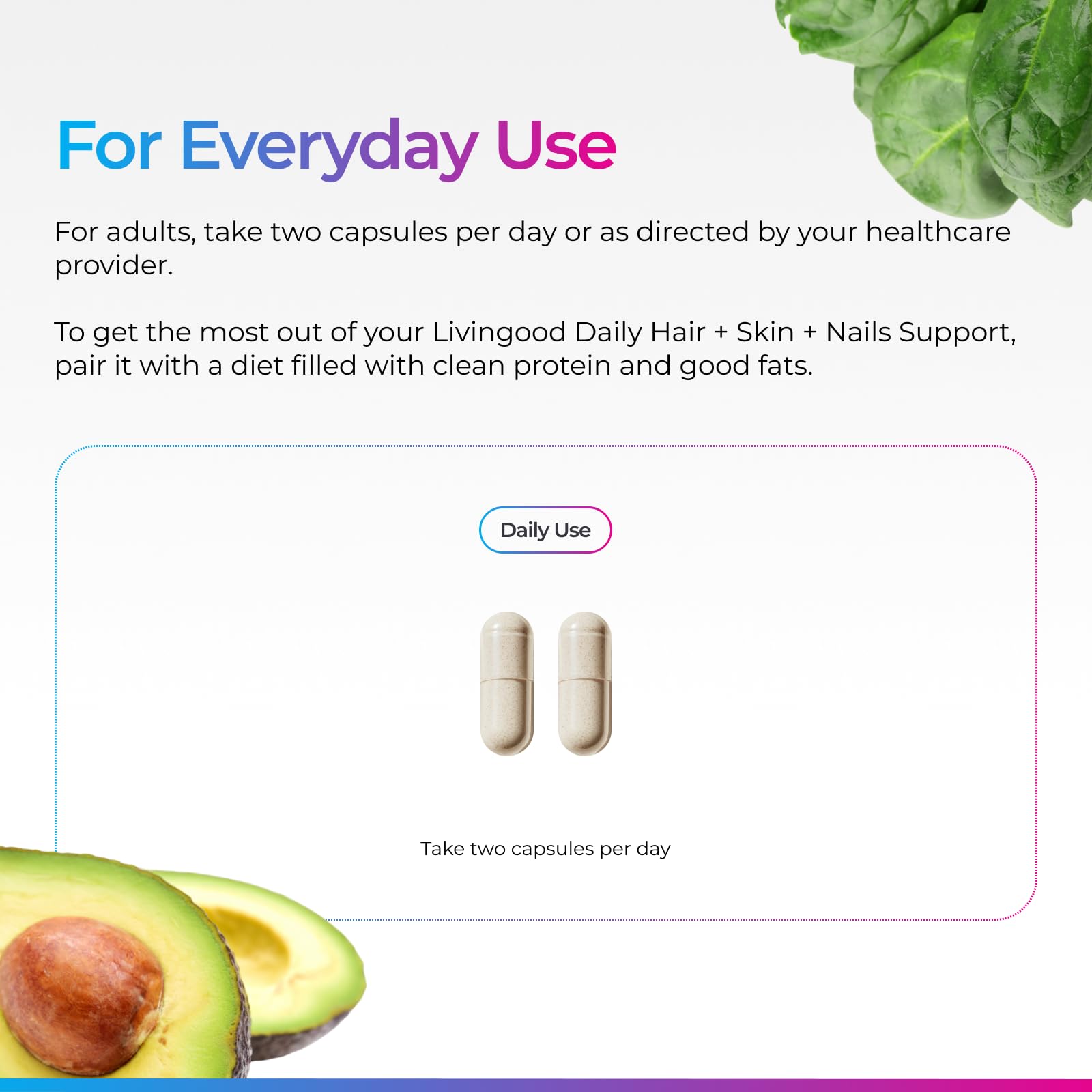 Livingood Daily Hair, Skin & Nails Supplement, 14-in-1 Formula with Biotin, Collagen, Keratin, Bamboo, Selenium, Folate, B12, Zinc and More, Beauty Supplement for Women & Men, Gluten Free, 60 Capsules Livingood Daily Au supplements