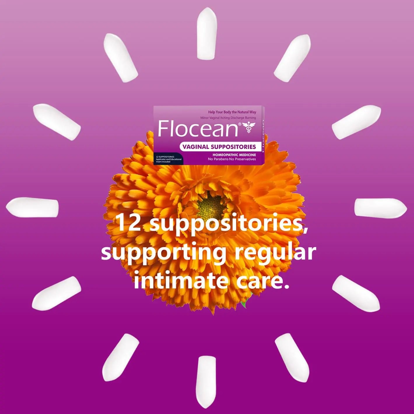 Calendula Vaginal Suppositories for Women - Herbal Alternative to Boric Acid Suppositories, Supports pH Balance, Odor Control & Itching Relief, Paraben-Free & Preservative-Free, 12 Count ciwoll Au supplements
