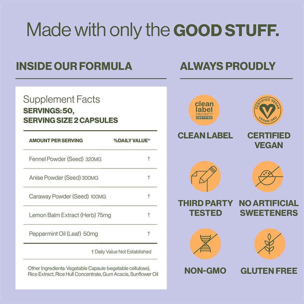 Hilma Natural Gas & Bloating Relief - with Lemon Balm, Fennel & Peppermint Leaf Hilma Au supplements