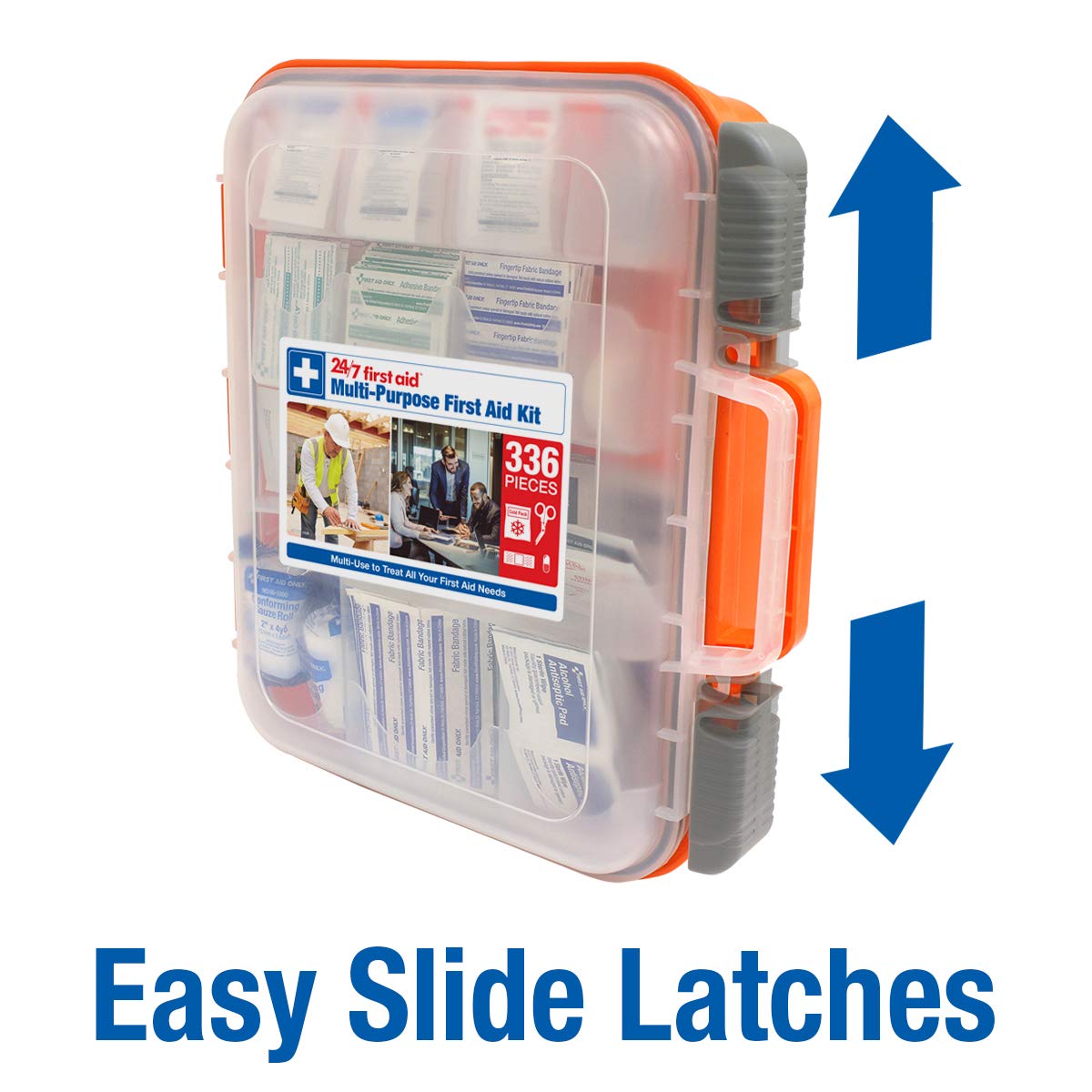 336 Piece First Aid Kit, Plastic Case 24/7 First Aid Au supplements