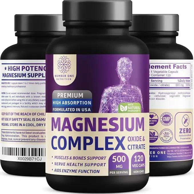 N1N Premium Magnesium Complex - High Absorption Magnesium Supplement for Women and Men to Support Regularity and Bone Health- 120 Veggie Capsules Number One Nutrition Au supplements