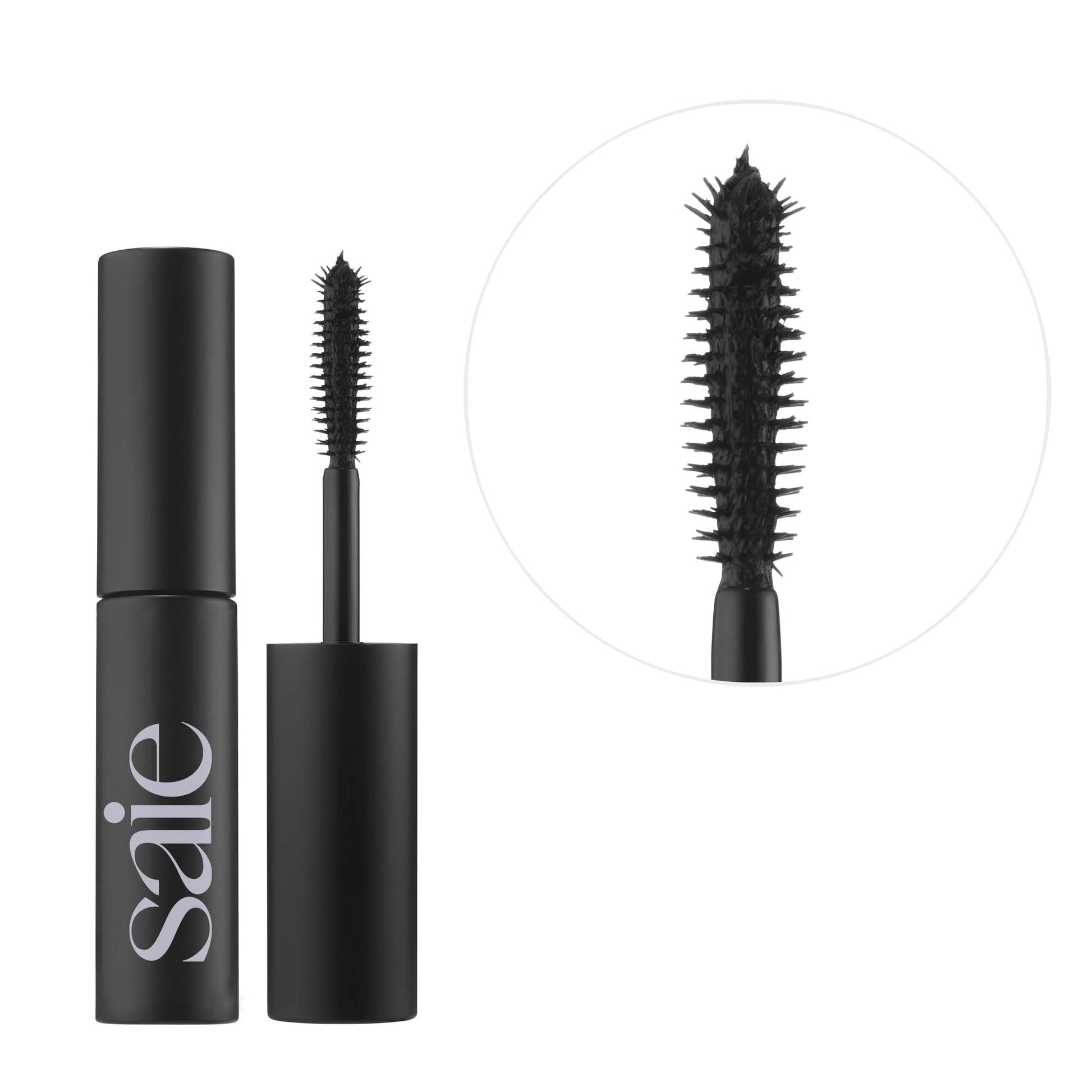 Saie Mini Mascara 101 - Lash Lengthening Mascara for Thick, Bold, Lifted Lashes - Buildable Eye Makeup Formulated to Strengthen and Condition with Rich Nutrients - Black (0.17 oz) Saie Au supplements