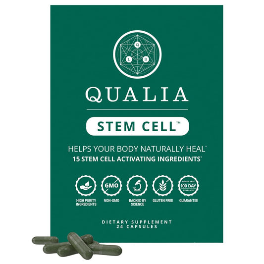 Qualia Stem Cell — Stem Cell Supplement Support with Royal Jelly, Astragalus & Sea Buckthorn | 16 Ingredients | 4 Days a Month | Helps Body Naturally heal* QUALIA LIFE SCIENCESAu supplements