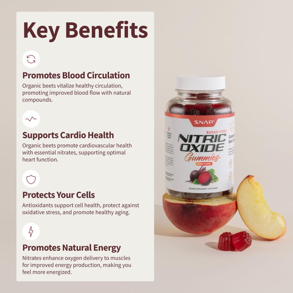 Snap Supplements Nitric Oxide Beet Root Gummies - Support Healthy Blood Circulation Snap Supplements Au supplements