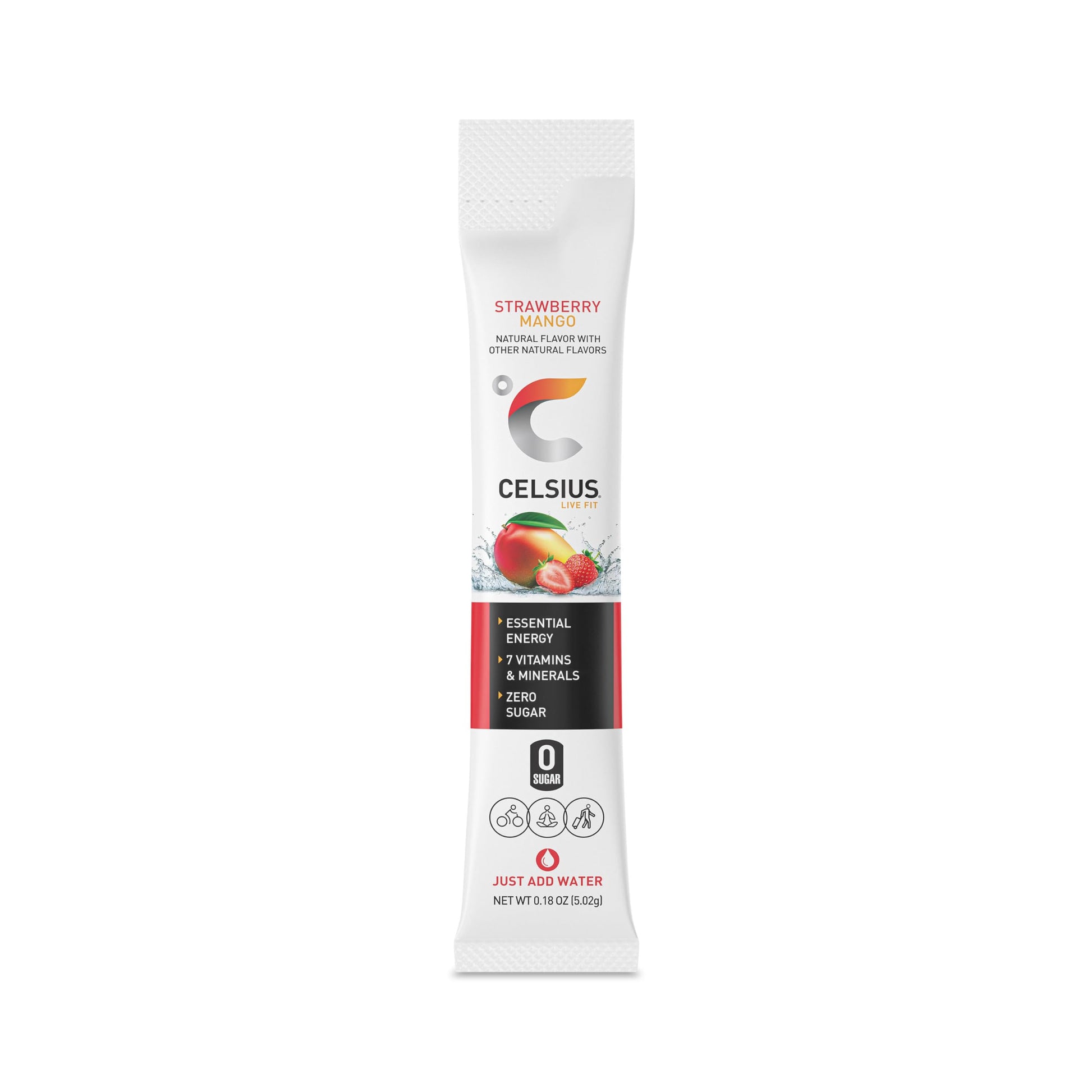 CELSIUS On-the-Go Powder Sticks Strawberry Mango, Essential Energy 14 Sticks per Pack CELSIUS Au supplements