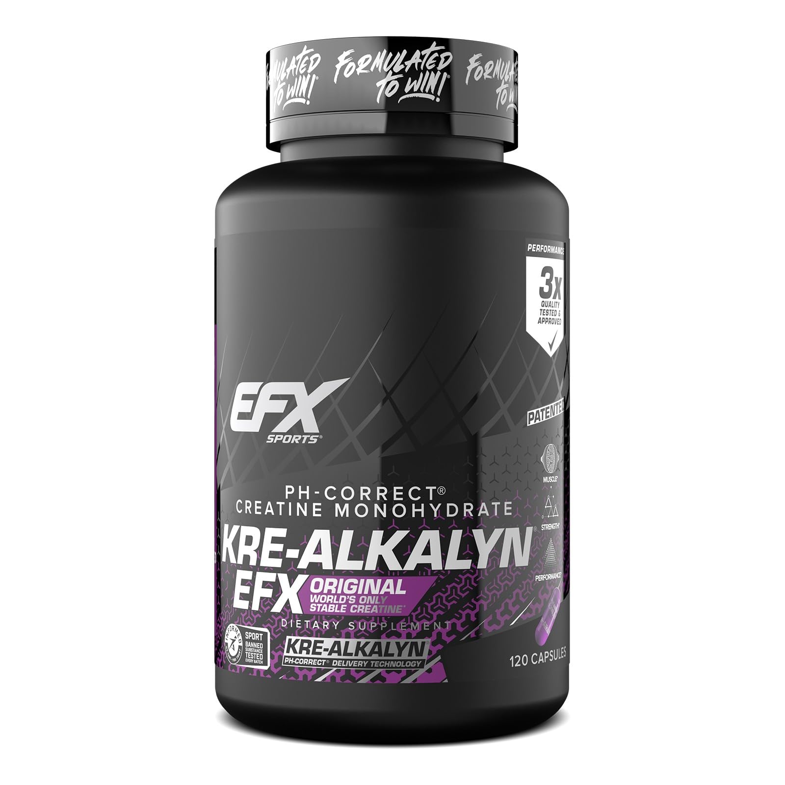 EFX Sports Kre-Alkalyn EFX | pH Correct Creatine Monohydrate Pill Supplement | Strength, Muscle Growth & Performance | 60 Servings, 120 Capsules EFX Sports Au supplements