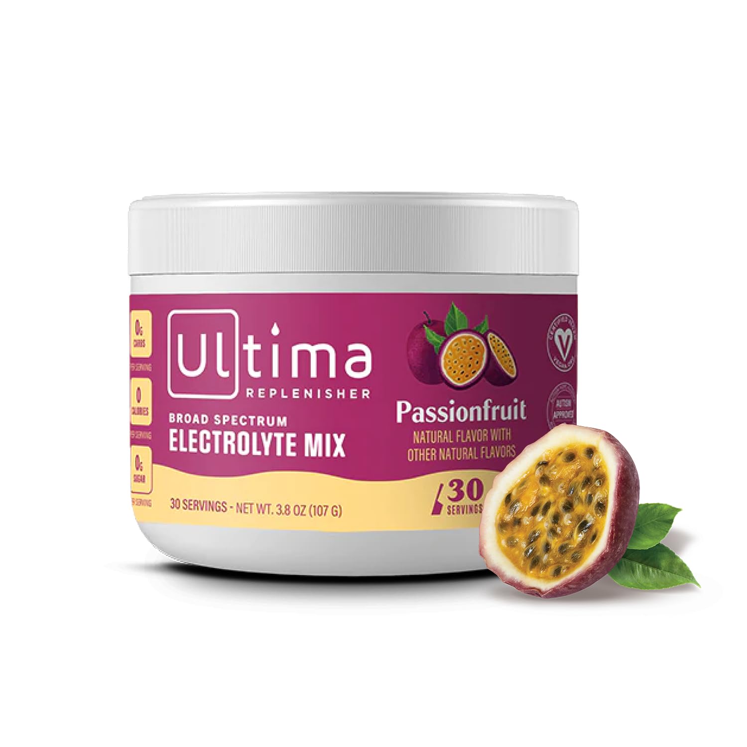 Ultima Replenisher Daily Electrolyte Drink Mix – Passionfruit, 30 Servings – Hydration Ultima Replenisher Au supplements