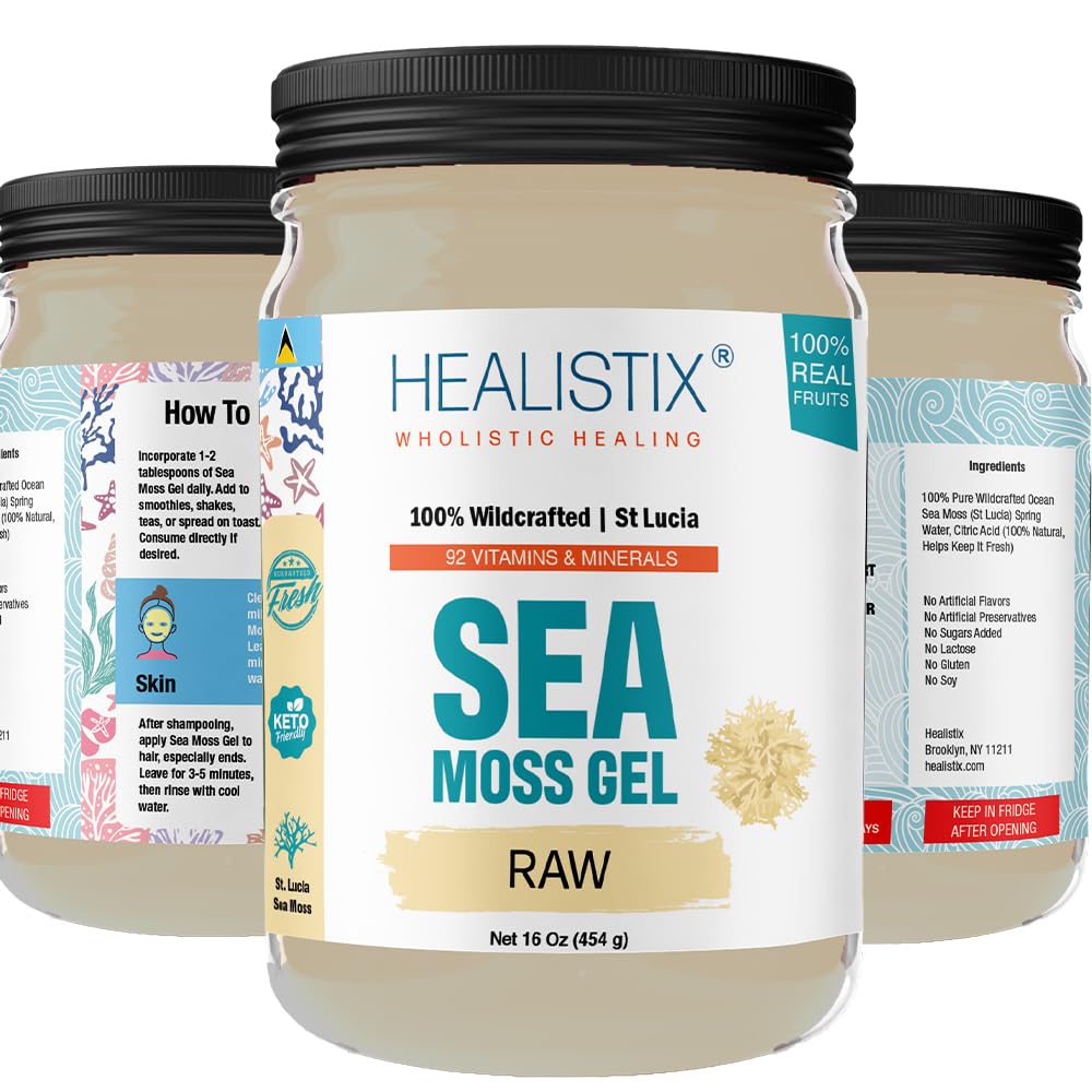 Healistix Irish Sea Moss Gel- St Lucia Wildcrafted Seamoss Gel, Packed with 92 Vitamins HX HEALISTIX Au supplements