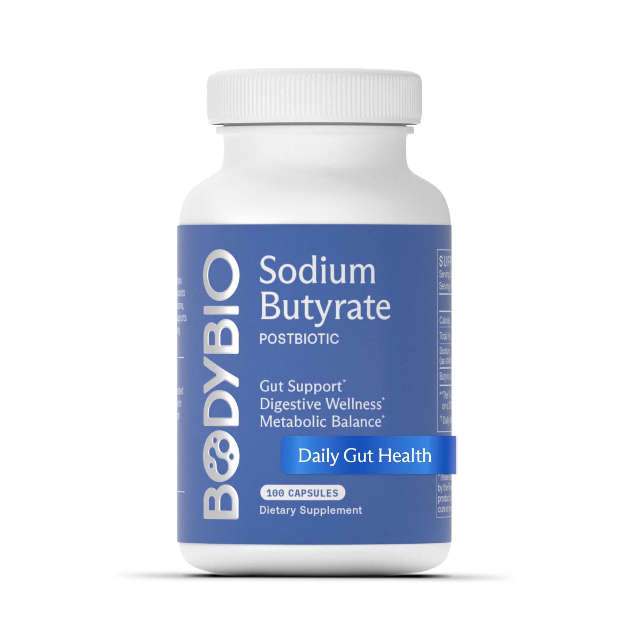 BodyBio Butyrate - Postbiotic for Gut Health, Digestive Support, Bloat, Gas & Constipation Relief, Leaky Gut Repair - Sodium + Butyric Acid Supplement for GI Wellness BodyBio Au supplements