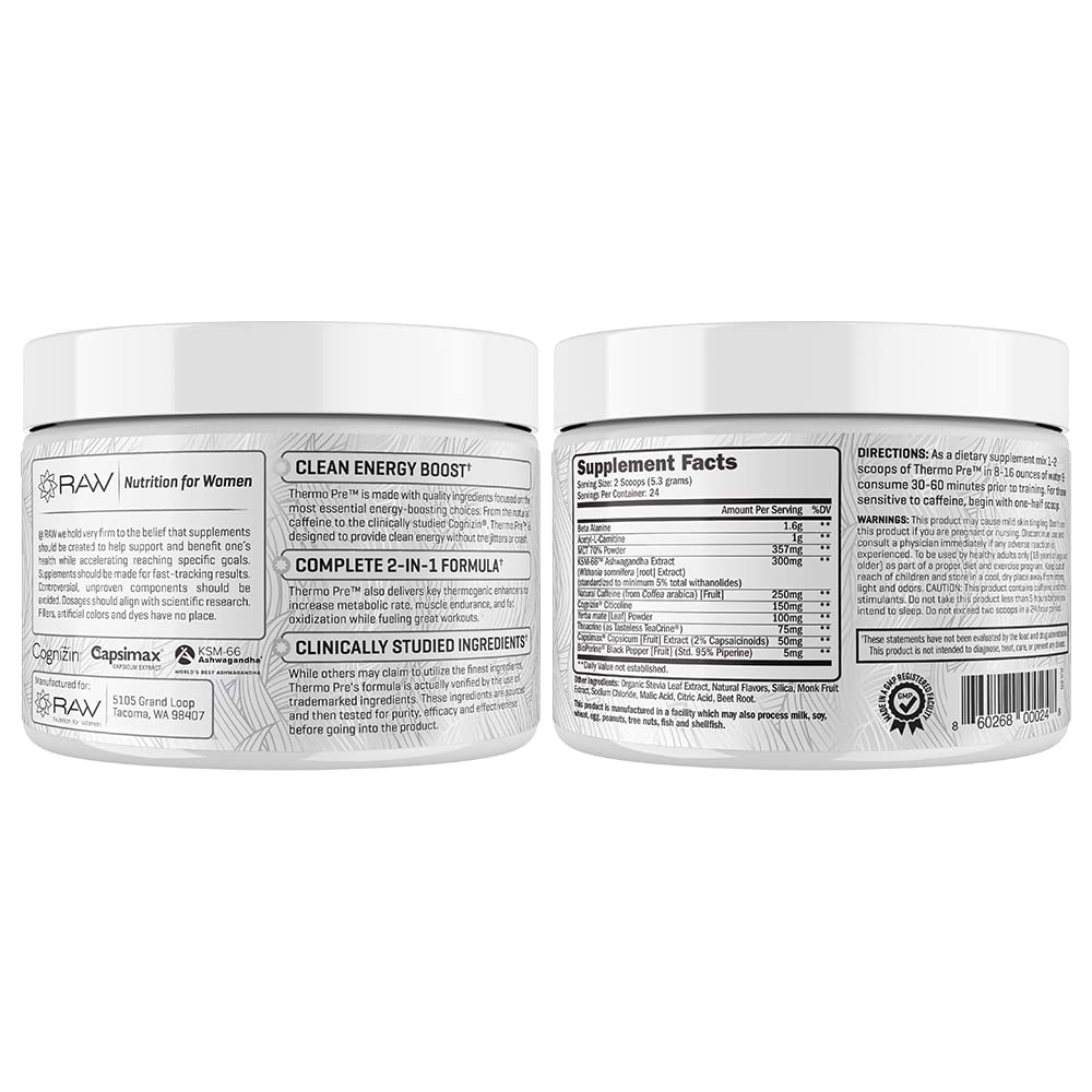 RAW Synergies Pre Workout Thermogenic Fat Burner Powder for Women and Men, RAW Synergies Au supplements
