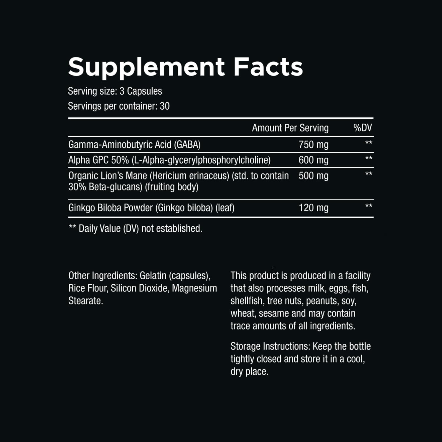 VITARA Focus First– Calm, Clear, Mental Focus Nootropic | Brain Support with Alpha GPC, Lion's Mane, GABA & Ginkgo Biloba VITARA Au supplements