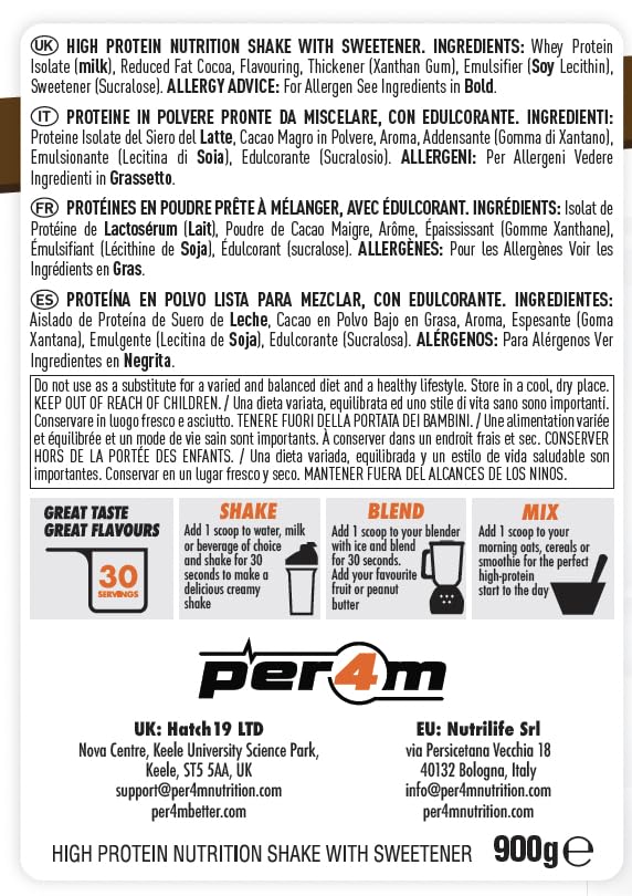 Per4m ISOLATE Zero | 30 Servings of High Protein Isolate Shake with Amino Acids per4m Au supplements