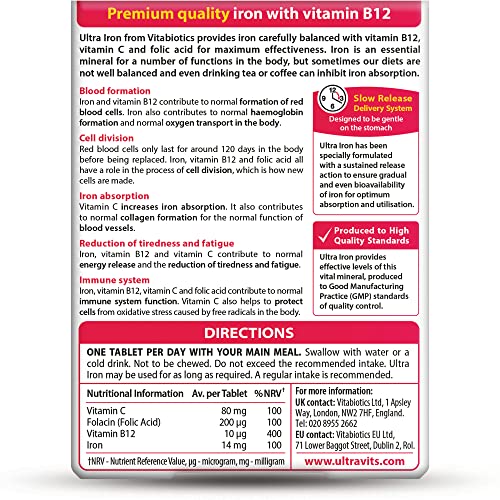 Vitabiotics Ultra Iron Tablets, Pack of 30 Vitabiotics Ultra Au supplements