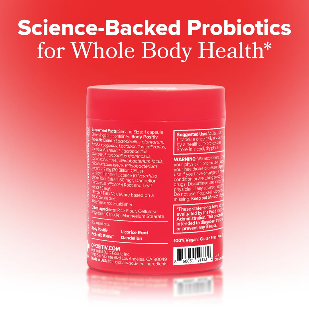 O Positiv URO Women’s Probiotic – All-in-one Probiotic for Women - Vaginal, Gut, Skin, and Oral Microbiome Health – 20B+ CFUs, Licorice Root, Dandelion – Non-GMO, Vegan, Gluten-Free – 30 Capsules O Positiv Au supplements