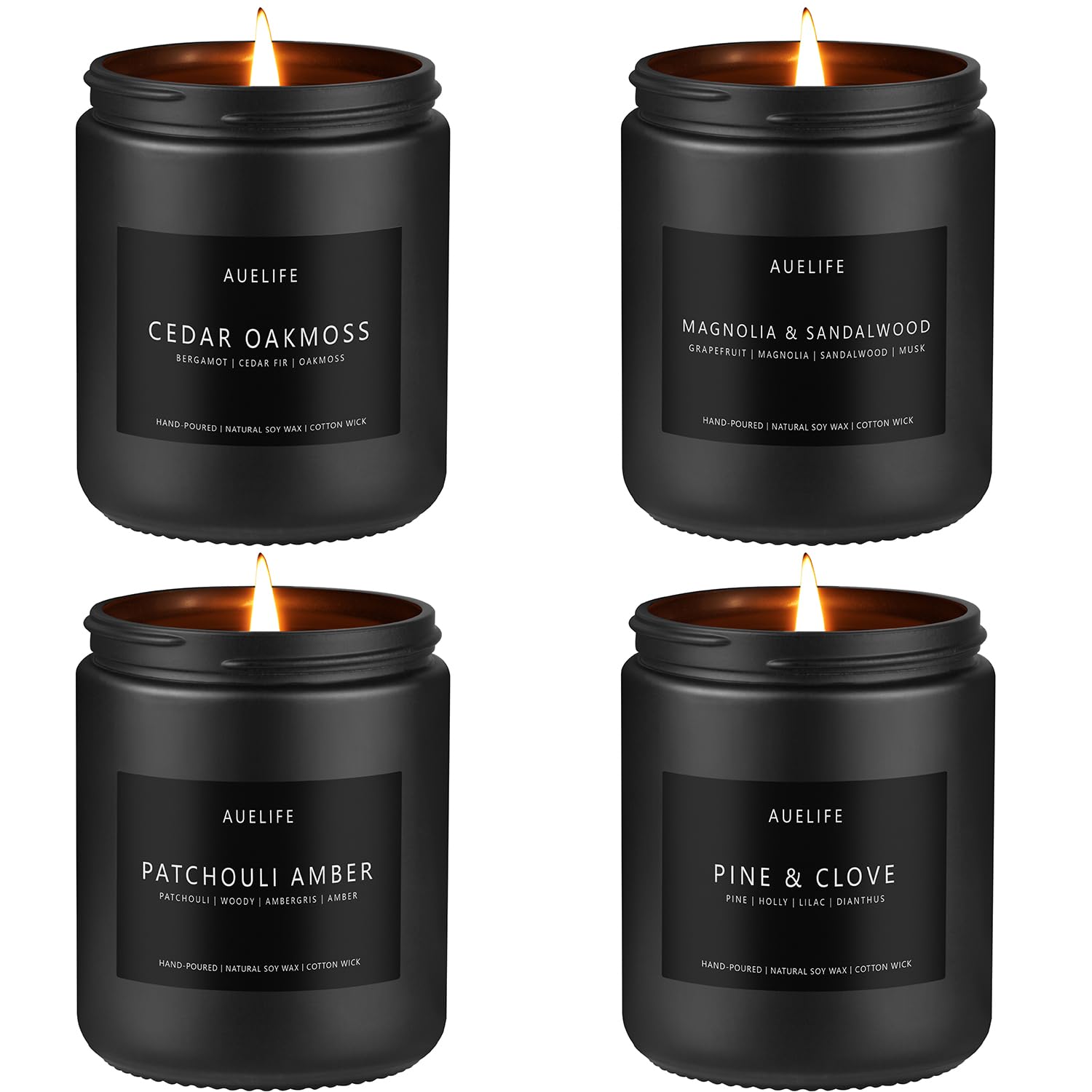 Scented Candles Set | Men Candles Set, Candles for Men Scented Candles for Home - 4 Pack Candles Scents Auelife Au supplements