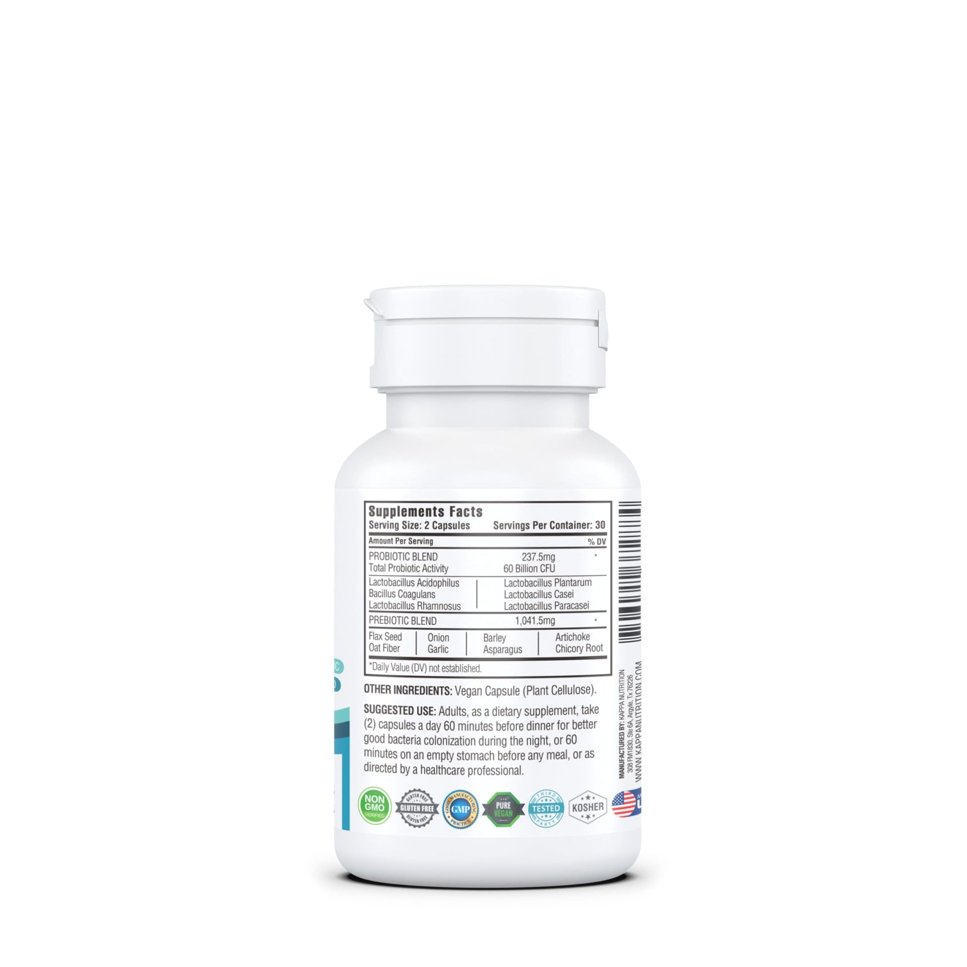 KAPPA NUTRITION Probiotic 60 Billion CFU 14 in 1 Formula with Prebiotics & Acidophilus for Women, Men & Adults, Shelf Stable, Acid Resistant, Natural Supplement 60 Capsules. KAPPA NUTRITION Au supplements