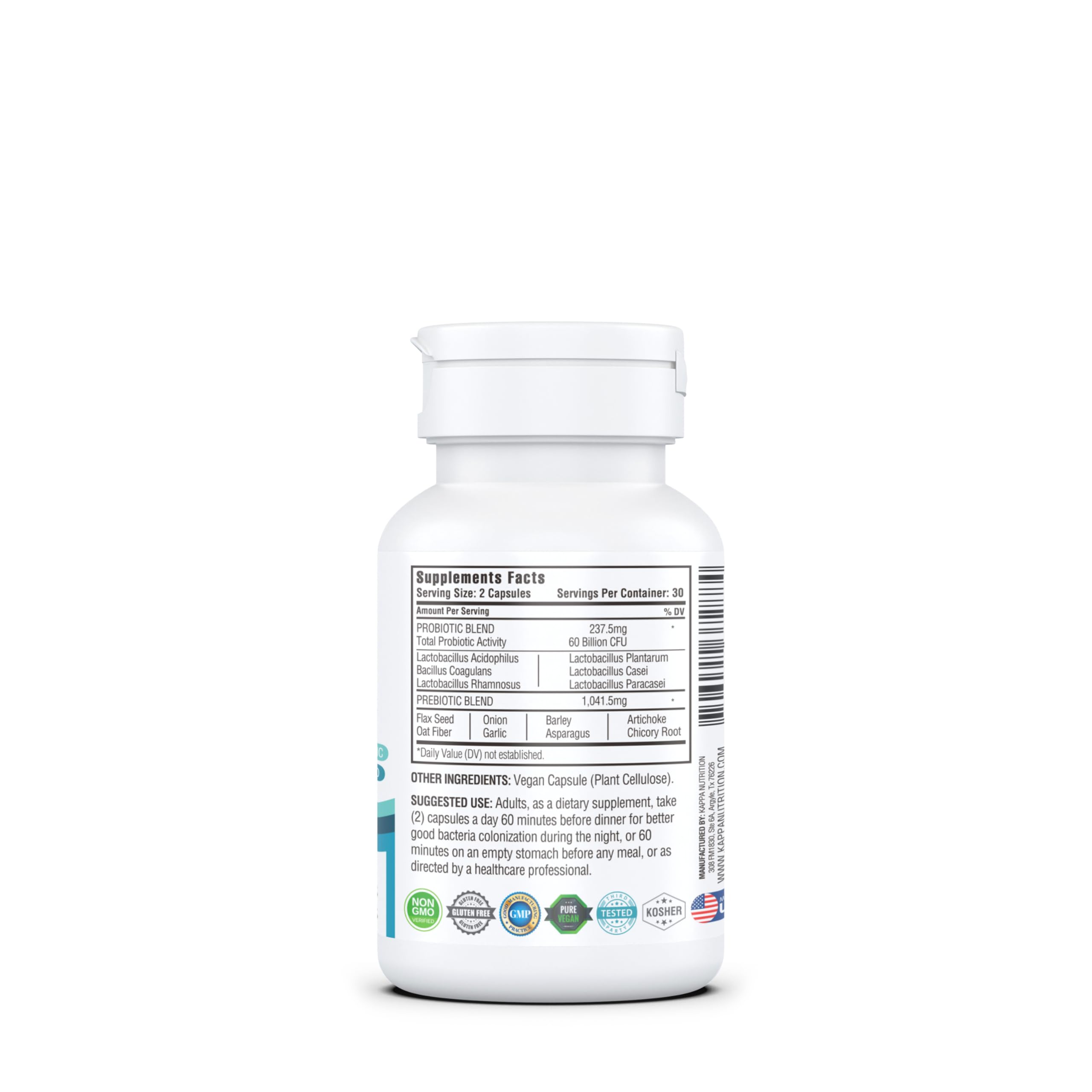 KAPPA NUTRITION Probiotic 60 Billion CFU 14 in 1 Formula with Prebiotics & Acidophilus for Women, Men & Adults, Shelf Stable, Acid Resistant, Natural Supplement 60 Capsules. KAPPA NUTRITION Au supplements