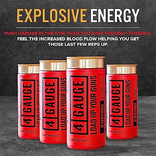4 Gauge Natural Preworkout Without The Jitters | 30 Servings | Nitric Oxide Booster 4 Gauge Au supplements