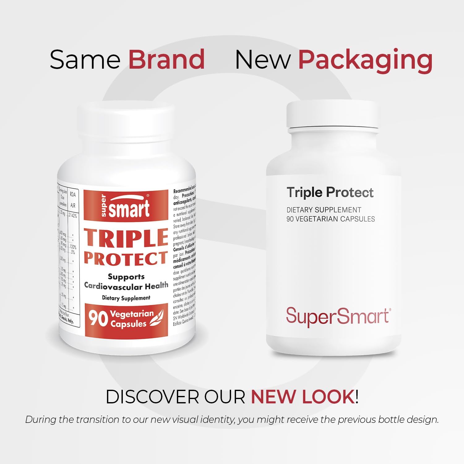 Supersmart - Triple Protect Supplement - Combines the Most Widely-Studied Natural Compounds - May Support Healthy Heart | Non-GMO & Gluten Free - 90 Vegetarian Capsules Supersmart Au supplements