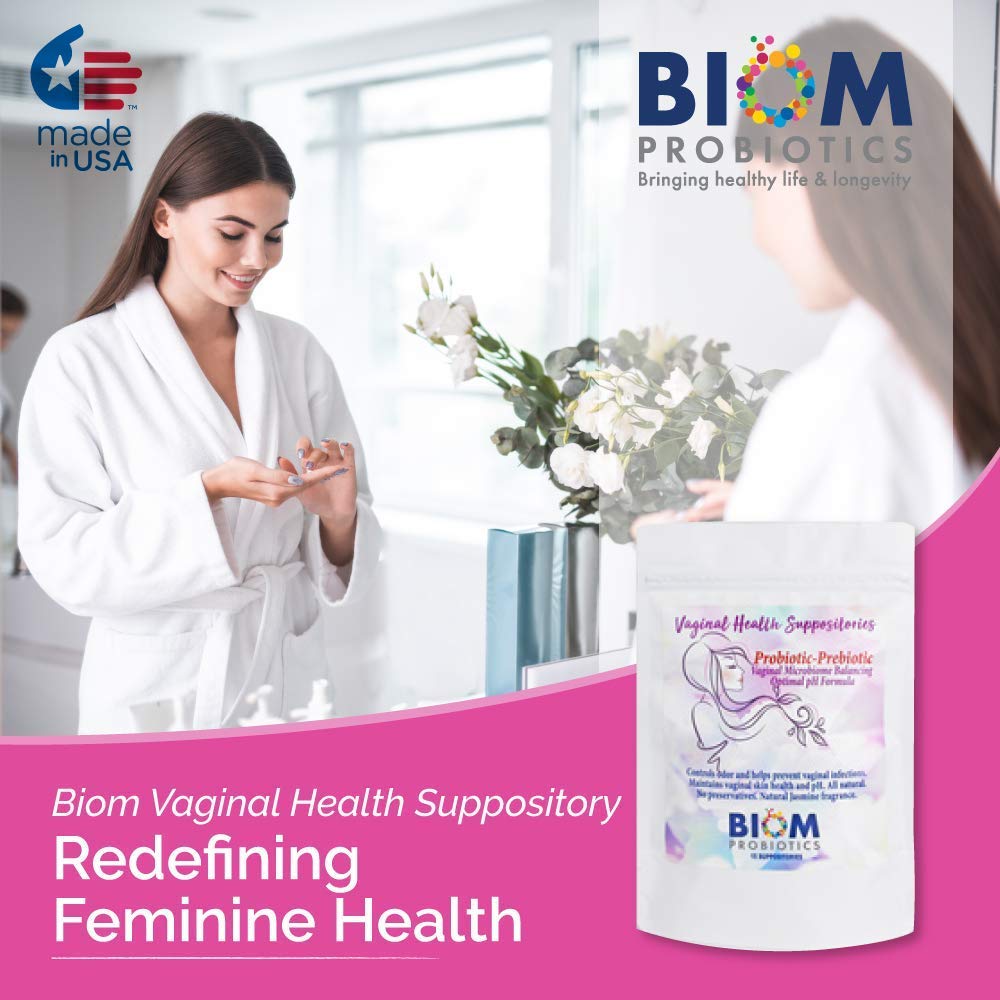 Biom Vaginal Probiotic Suppository: Natural Vaginal pH and Odor Control Regimen; Balance Biom Probiotics Au supplements