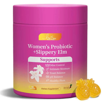 Brurtzexs Her Juicy Feminine Probiotics Gummies for Women with Slippery Elm - Pineapple Flavor, pH Balance & Immune Health Support - Digestive & Feminine Support - Vegan Supplement, 60 C Brurtzexs Au supplements