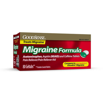 GoodSense Migraine Relief Geltabs, Acetaminophen, Aspirin (NSAID) and Caffeine, 80 Count GoodSense Au supplements