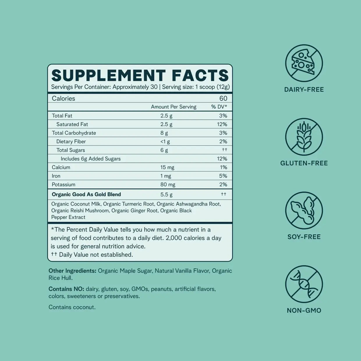 Ora Organic Golden Milk Powder - Ayurvedic Turmeric Powder with Organic Adaptogens - Ashwagandha, Reishi and Ginger | Organic, Gluten-Free, Soy-Free, Vegan, Non-GMO - Maple & Vanilla, 30 Servings Ora Organic Au supplements