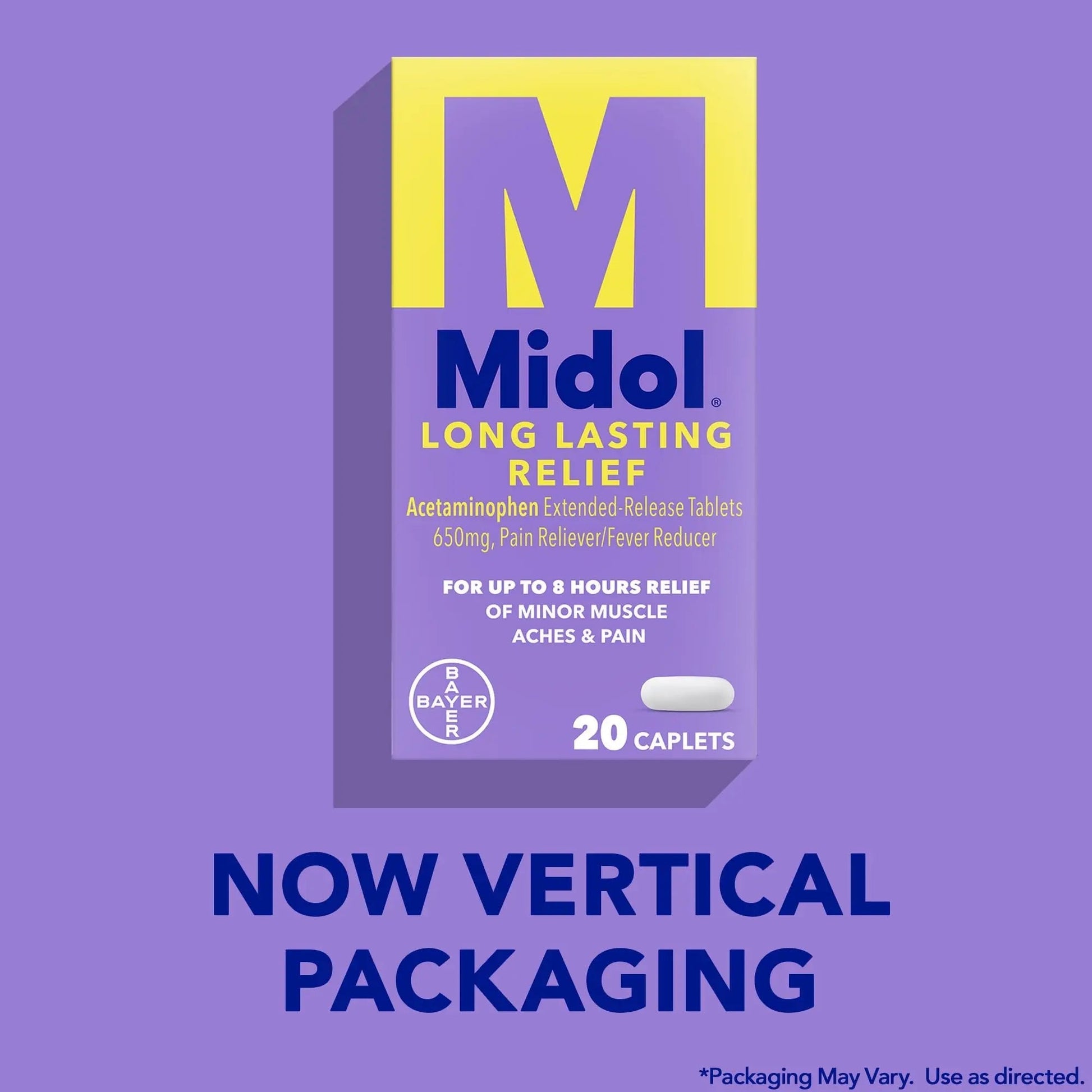Midol Long Lasting Relief 20ct: Midol Long Lasting Relief, Menstrual Symptom Reliever & Fever Reducer, Caplets with Acetaminophen for Menstrual Pain Relief - 20 Count (Packaging May Vary) Midol Au supplements