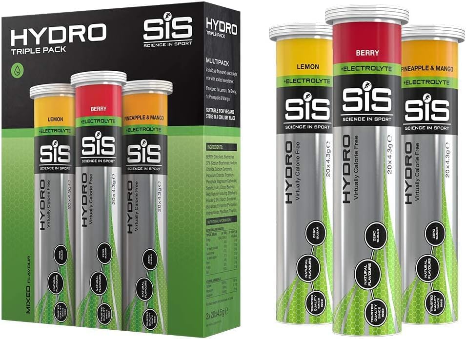 Science In Sport Hydro Hydration Tablets, Variety Pack Pineapple Mango, Berry, Lemon Science in Sport Au supplements