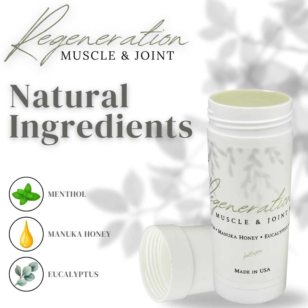 KANU Regeneration Muscle and Joint Soothing Balm Proprietary Blend of Magnesium, Manuka Honey, Eucalyptus & Menthol - Maximum Strength Formula for Aches- All Natural Ingredients-Made in The USA KANU Au supplements